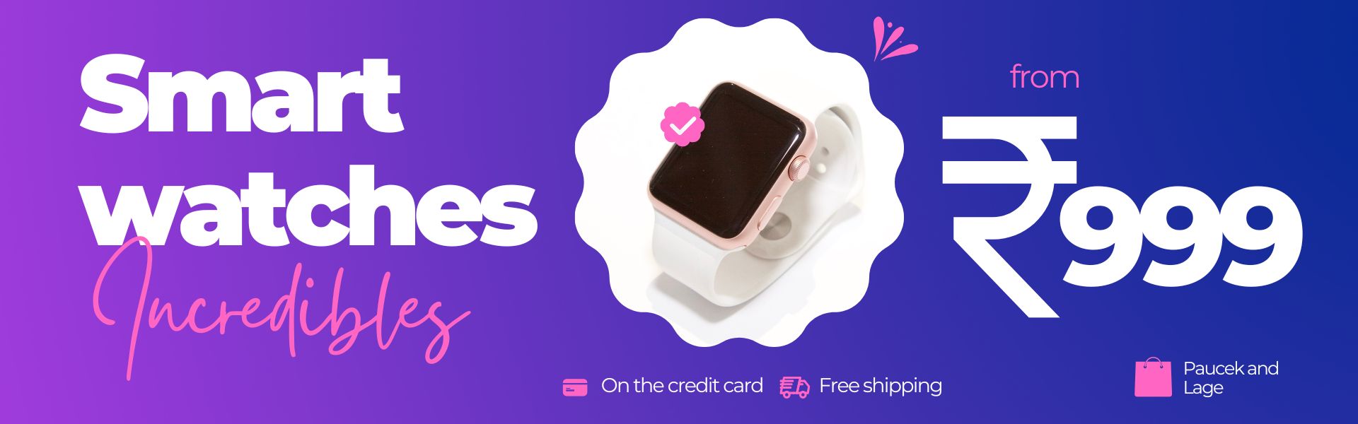 Banner ecommerce smartwatch electronics store product promotion dropshipping offer instagram stories (1920 x 600 px)