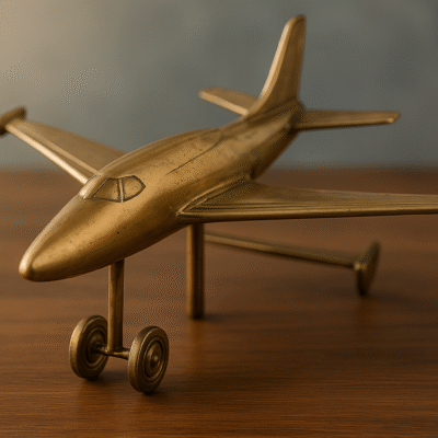 Golden Jet Aircraft Desk Decor