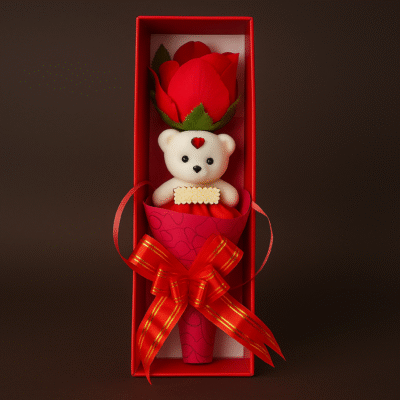 Romantic Rose Teddy Gift Box