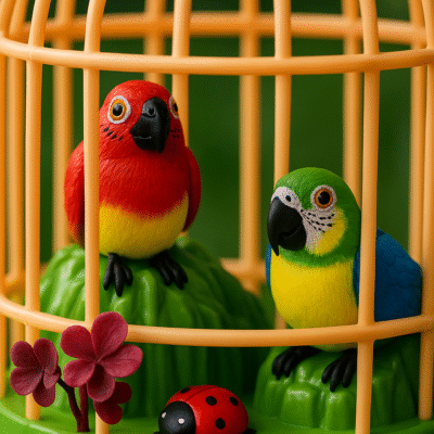 Talking Parrot Cage Toy