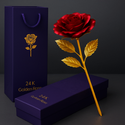 Golden Elegance Rose Gift Box