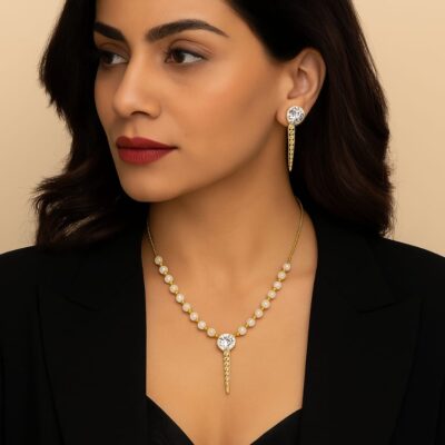 Pearl Dagger Elegance Necklace & Earrings Set