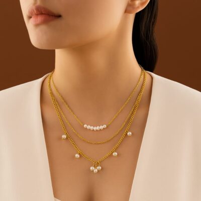 Layered Luxe Pearl Charm Necklace