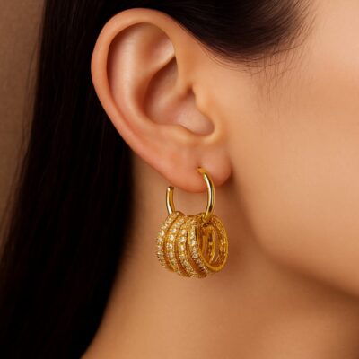 Golden Glitz Stacked Hoop Earrings