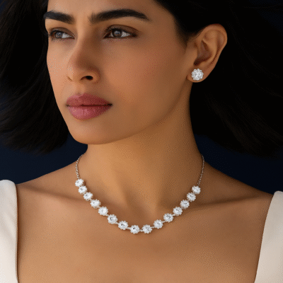 Celestial Bloom Diamond-Cut Jewelry Set